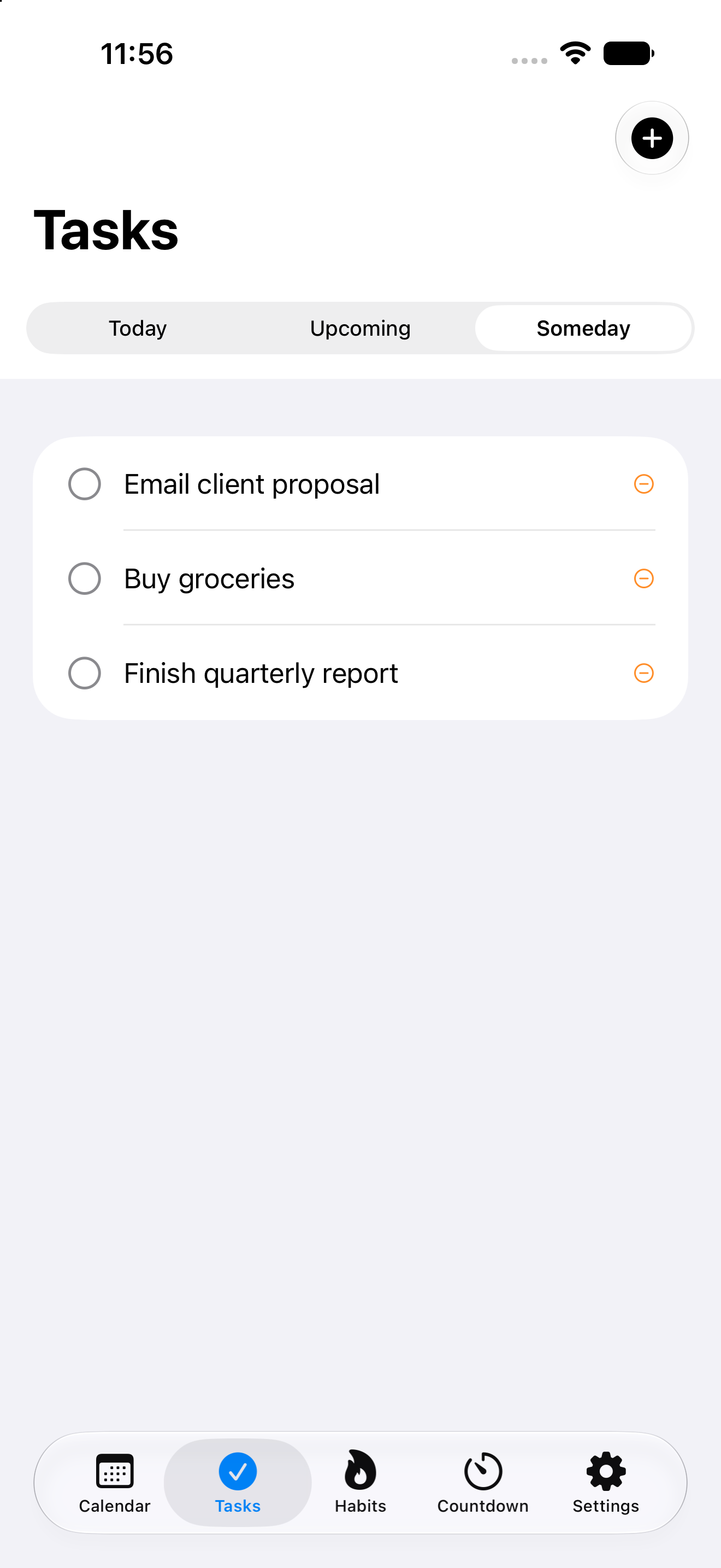 Tasks list