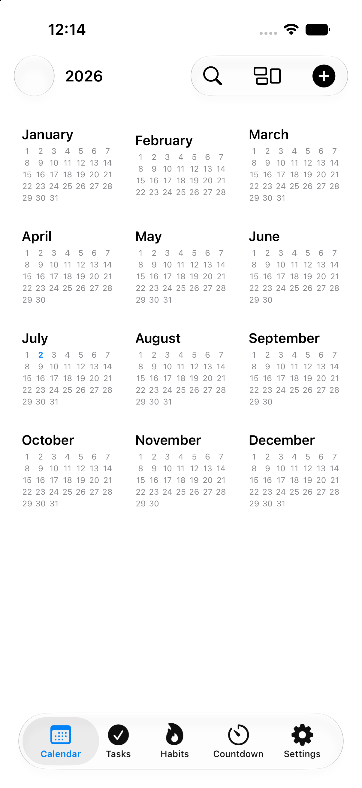 Year view